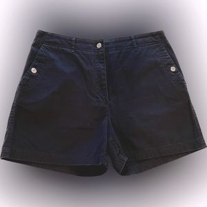 Lauren Ralph Lauren Black Shorts with Silver Buttons - 100% Cotton - Size 12P